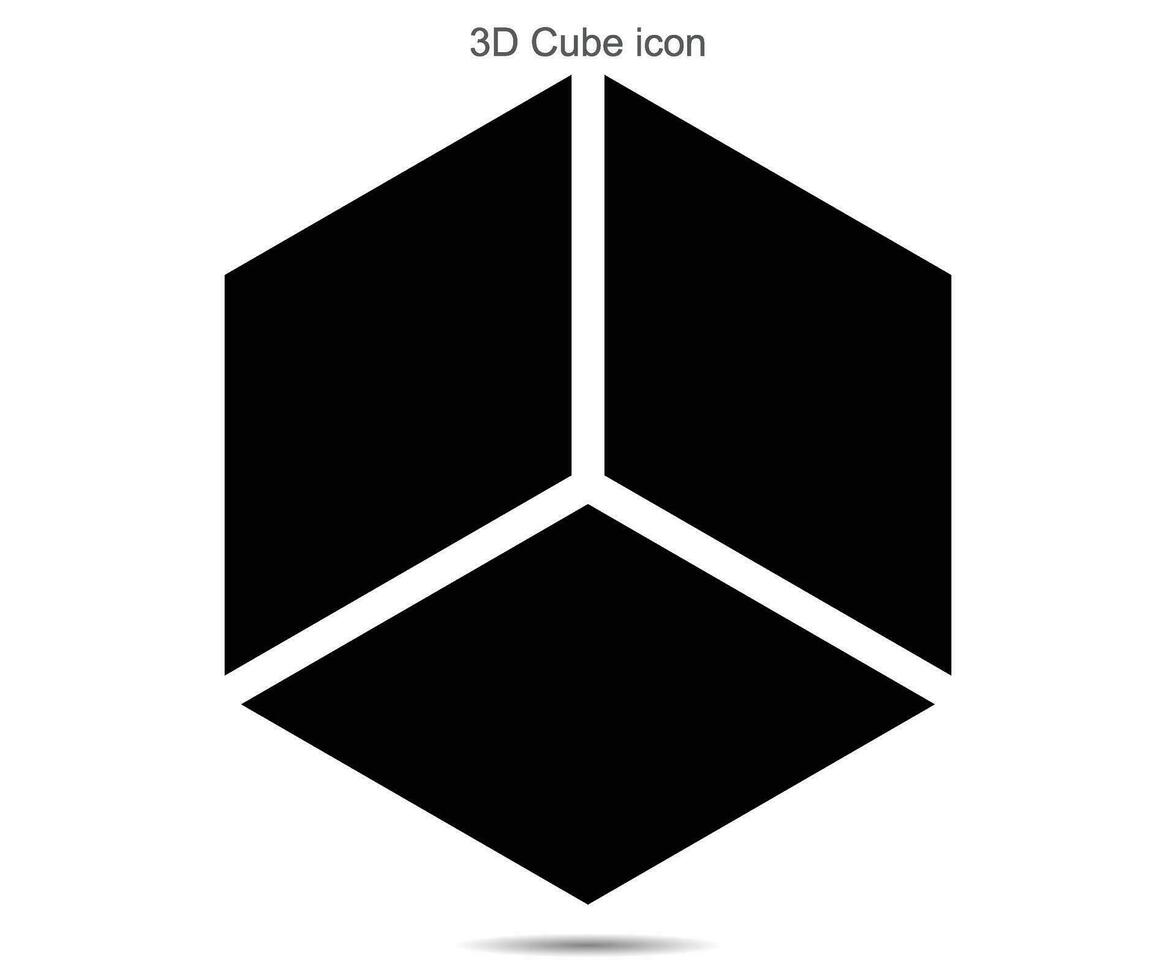 3D Cube icon vector