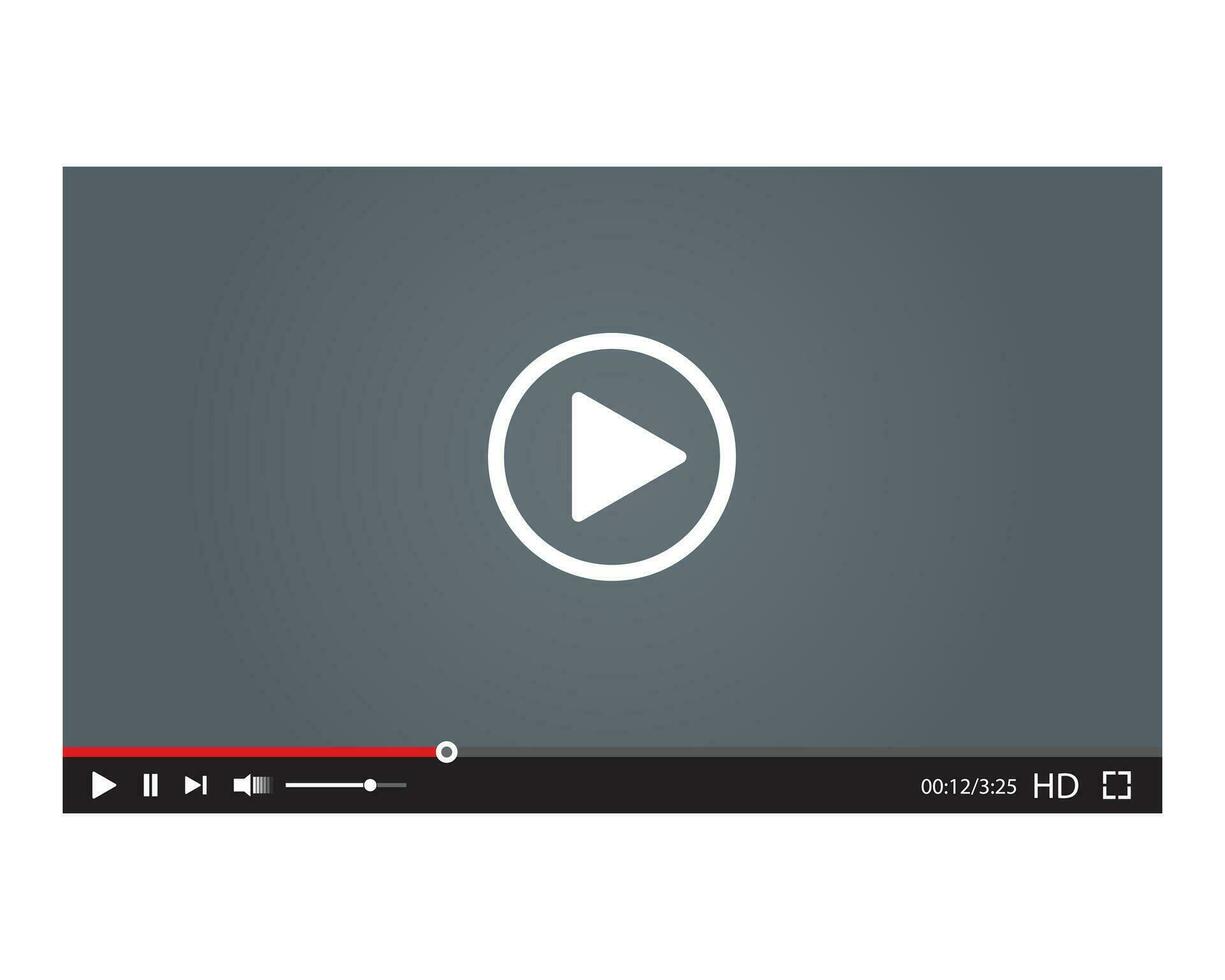 Video player interface. vector