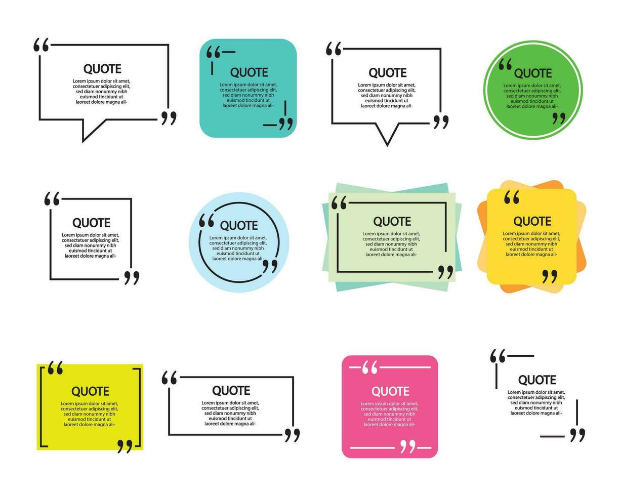 Quote box frame, big set. vector