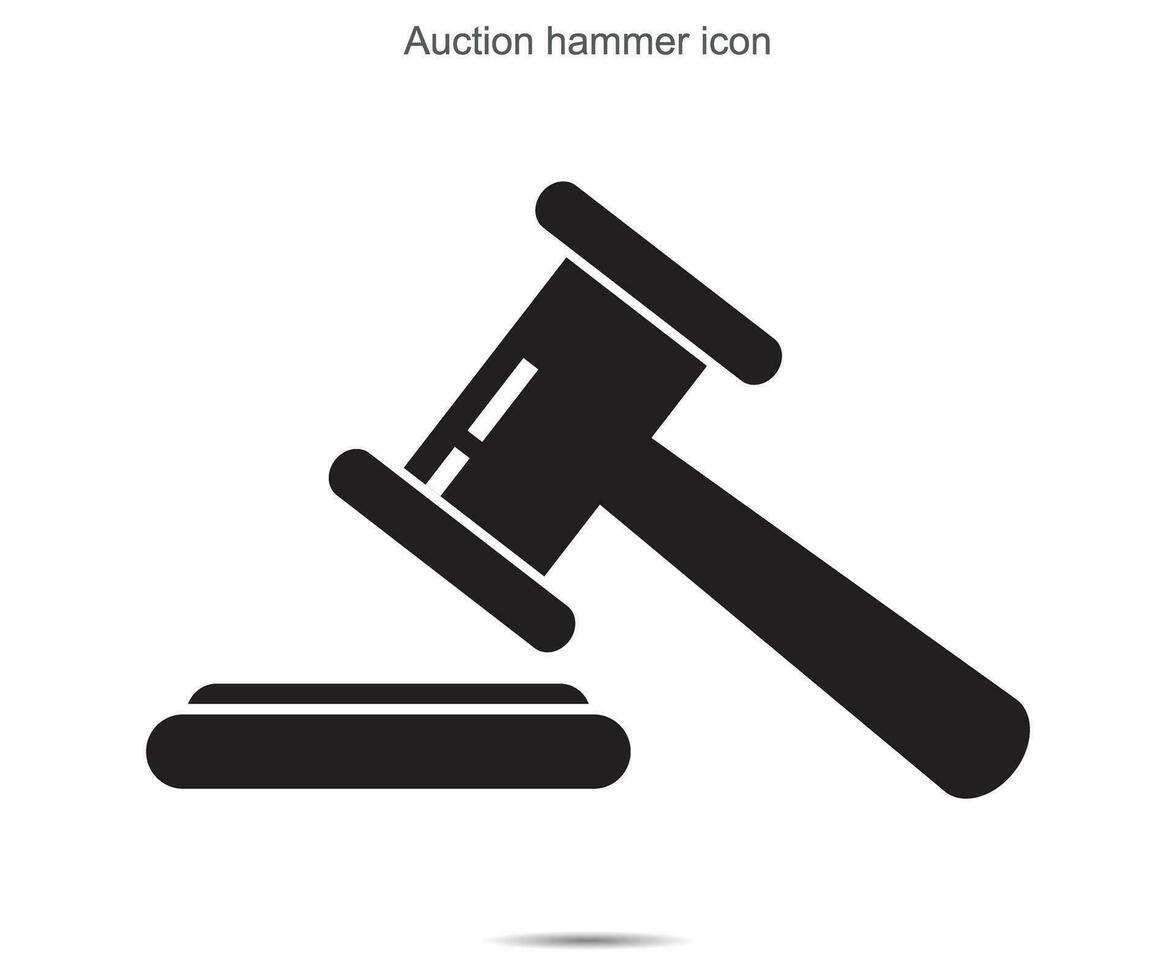 Auction hammer icon vector