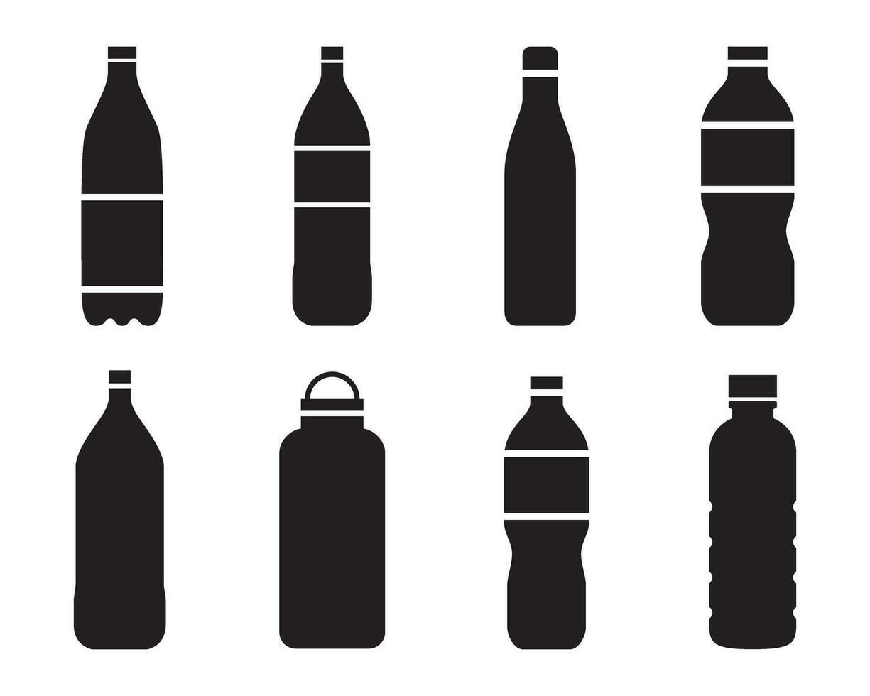 Water bottle set. vector