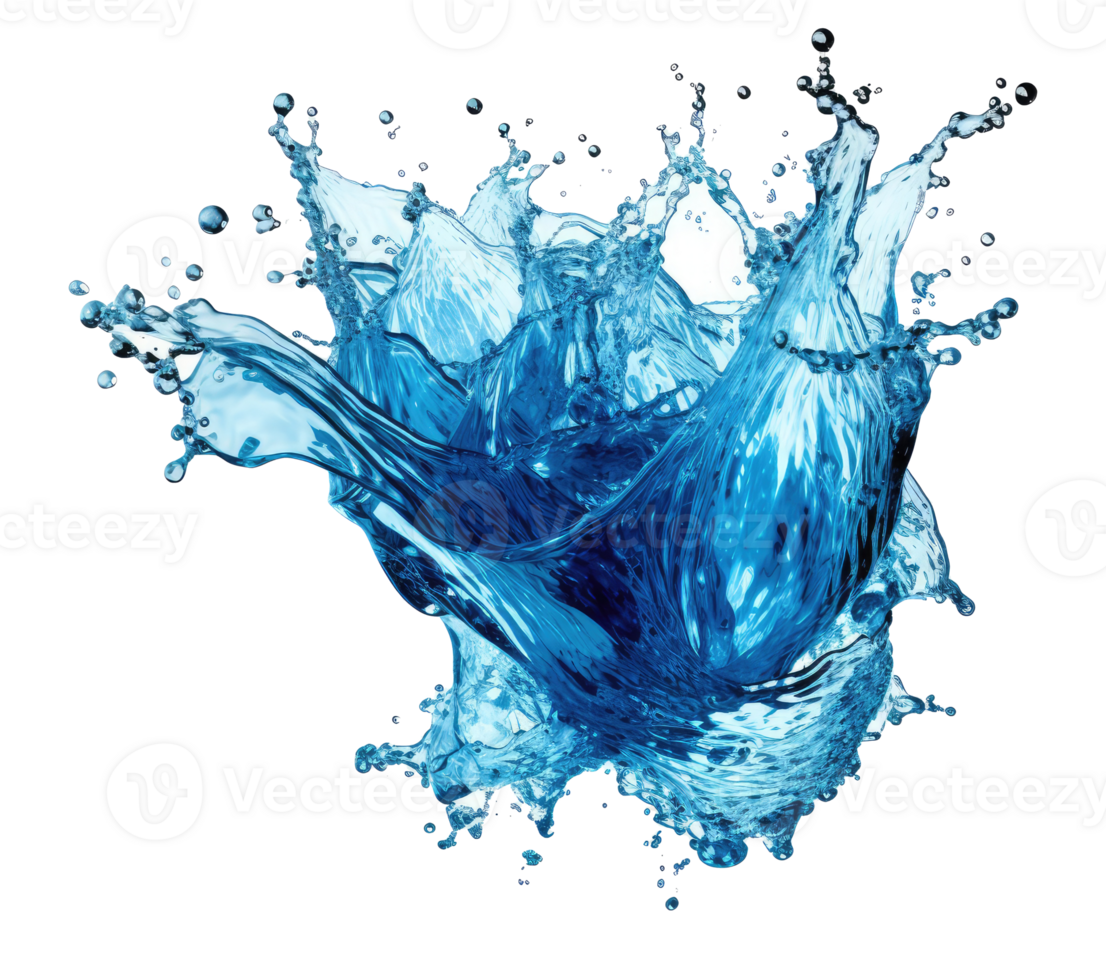 Blue water splash . 24760580 PNG