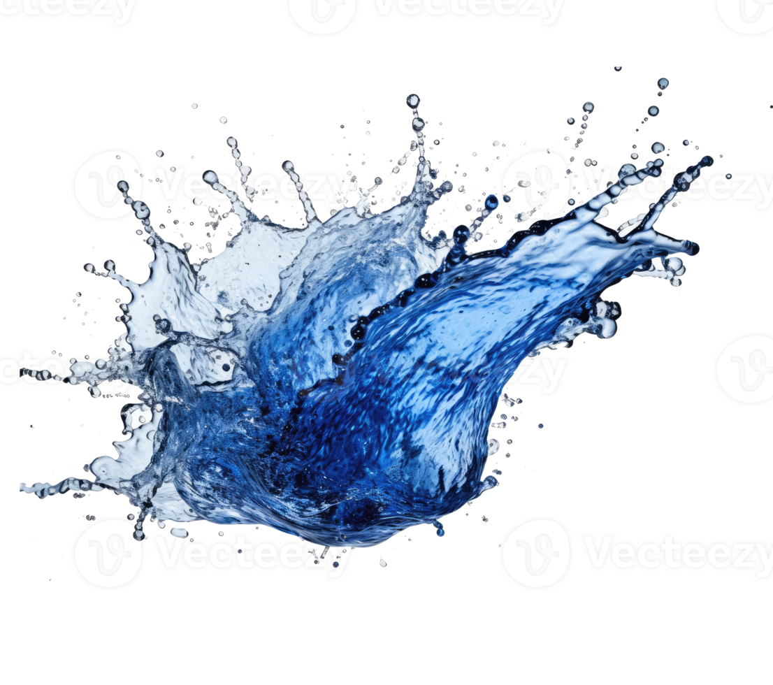 blauw water plons . ai gegenereerd png