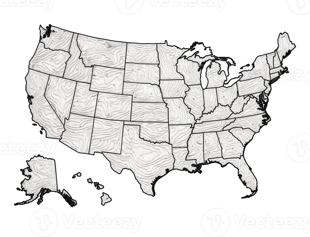 unido estado de America mapa . ai generado png