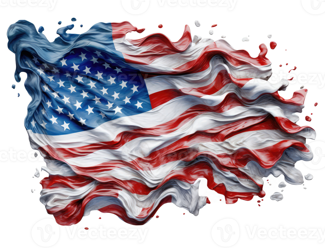 Flag of the United States of America flutters in the wind . png
