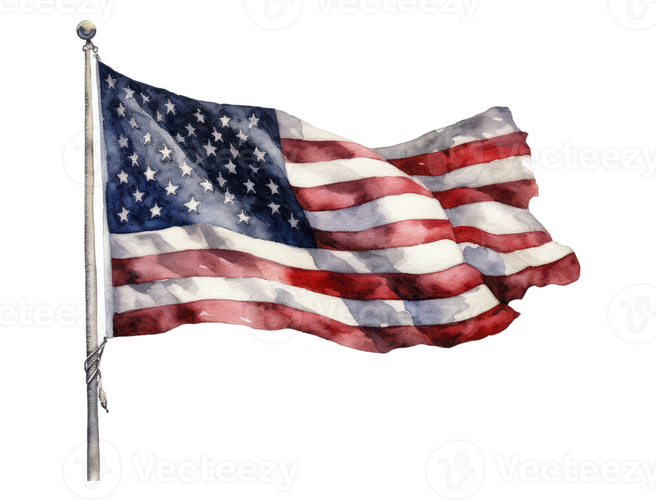 Flag of the United States of America flutters in the wind . png