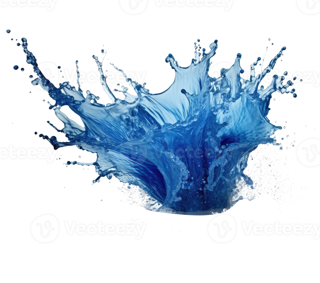 blå vatten stänk . ai genererad png