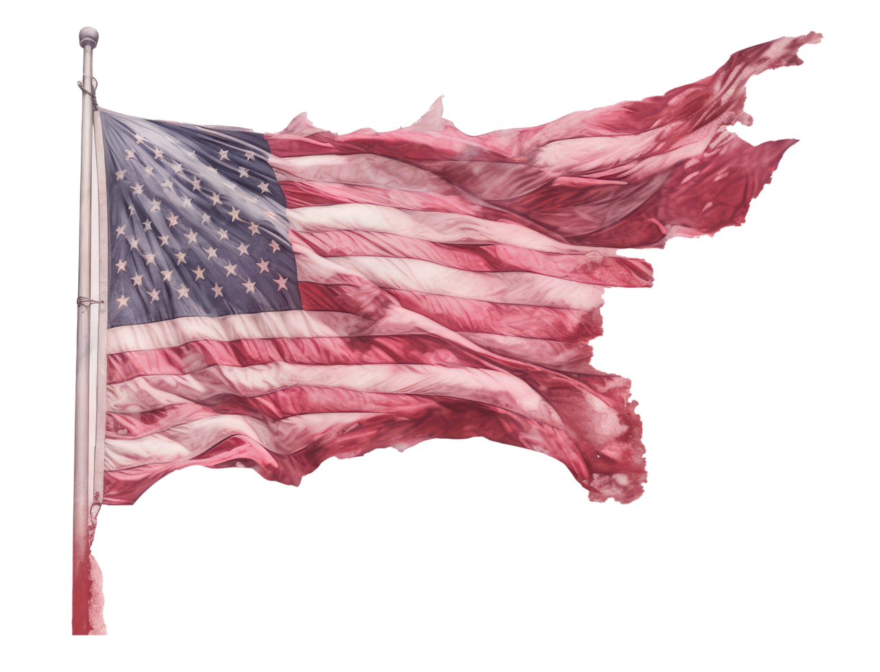 Flag of the United States of America flutters in the wind . png