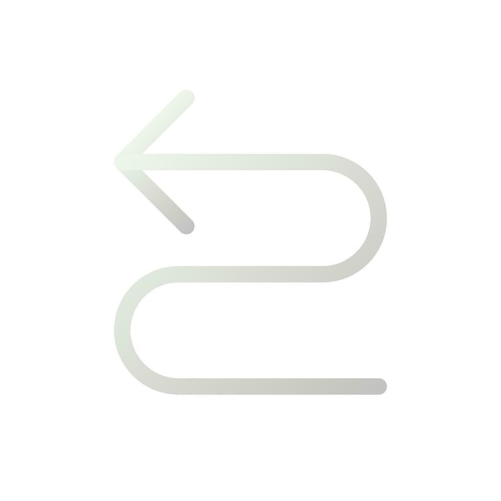 Left winding road arrow flat gradient two-color ui icon. Reaching destination. Road sign. Find route. Simple filled pictogram. GUI, UX design for mobile application. Vector isolated RGB illustration