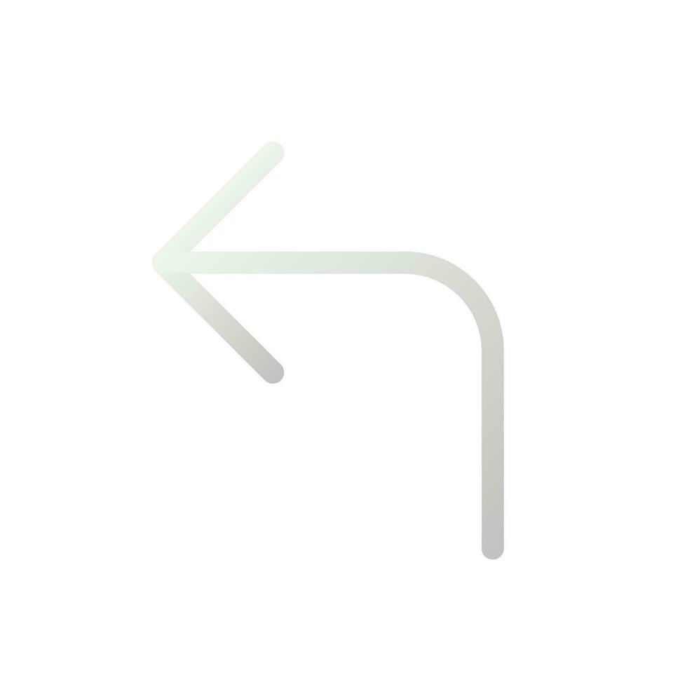 Left turn arrow flat gradient two-color ui icon. Reaching destination. Road sign. Driving car. Simple filled pictogram. GUI, UX design for mobile application. Vector isolated RGB illustration