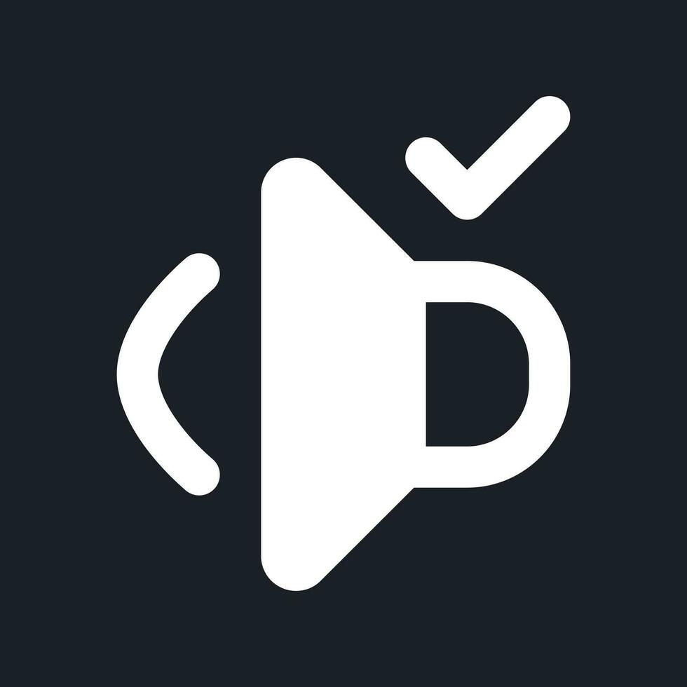 Volume on white pixel perfect solid ui icon. Sound quality. Video editor setting. Silhouette symbol for dark mode. Glyph pictogram on black space for web, mobile. Vector isolated image