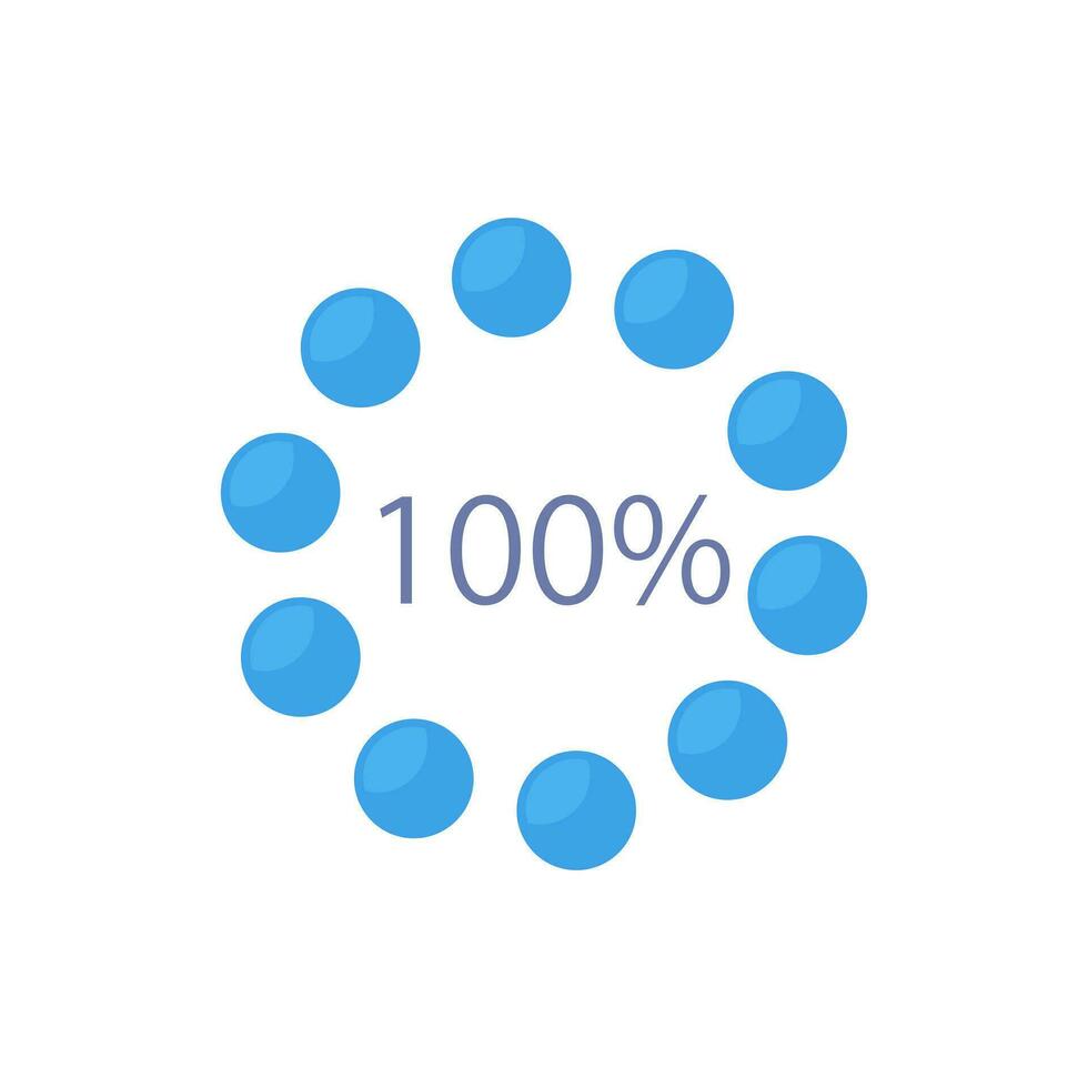 Percentage dot infographic chart design template. Download finish. One hundred. Editable radial infochart with performance completeness. Visual data presentation vector