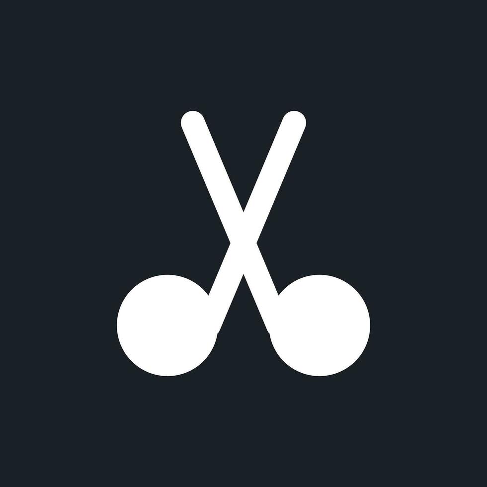 Cut white pixel perfect solid ui icon. Scissors sign. Film editing. Divide footage file. Silhouette symbol for dark mode. Glyph pictogram on black space for web, mobile. Vector isolated image