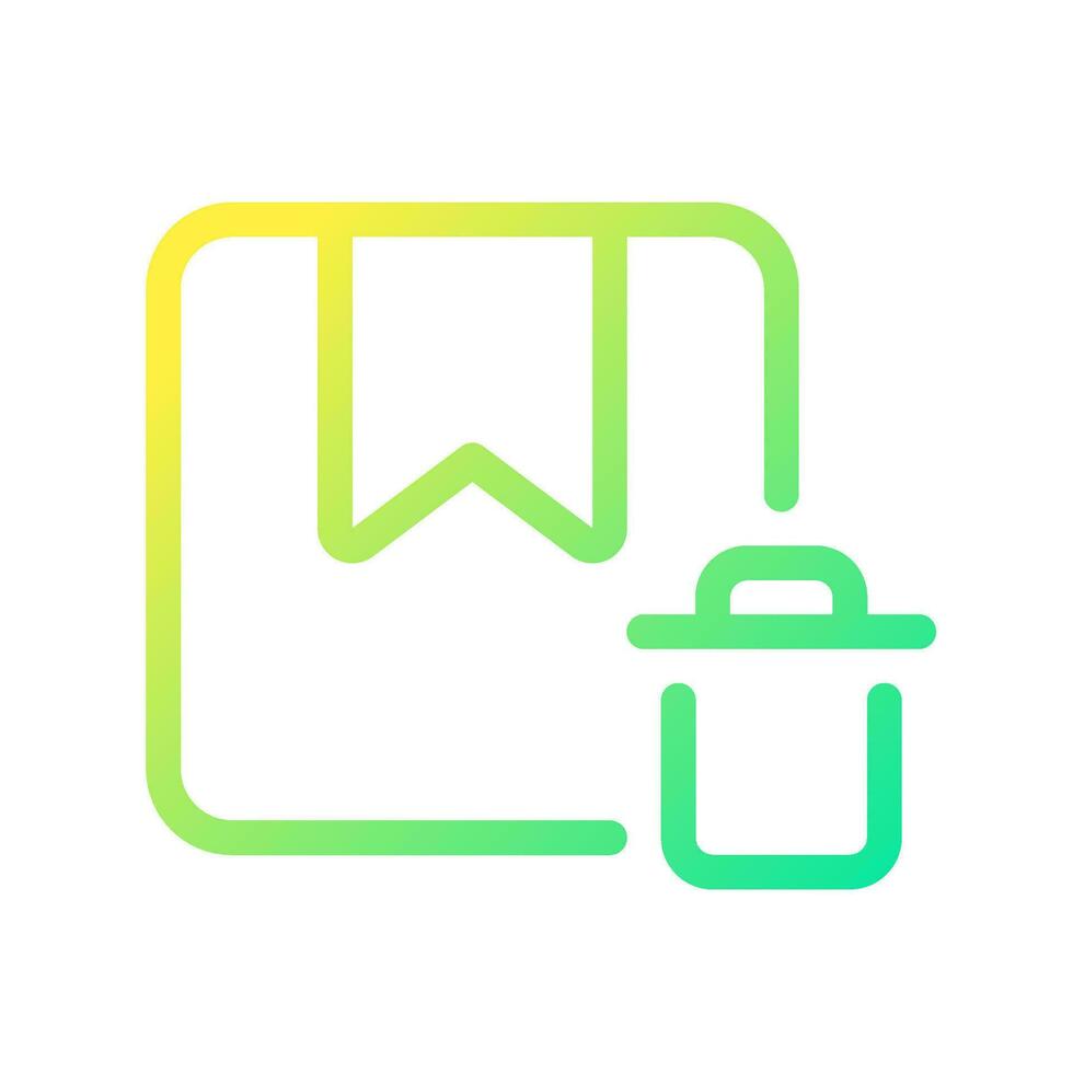 Delete order pixel perfect gradient linear ui icon. Cancel parcel delivery. Erase box information. Line color user interface symbol. Modern style pictogram. Vector isolated outline illustration