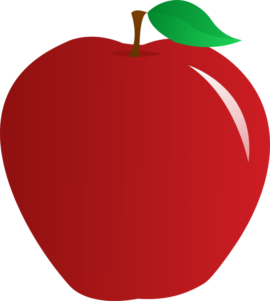 Red apple with leaf icon symbol logo transparent background png