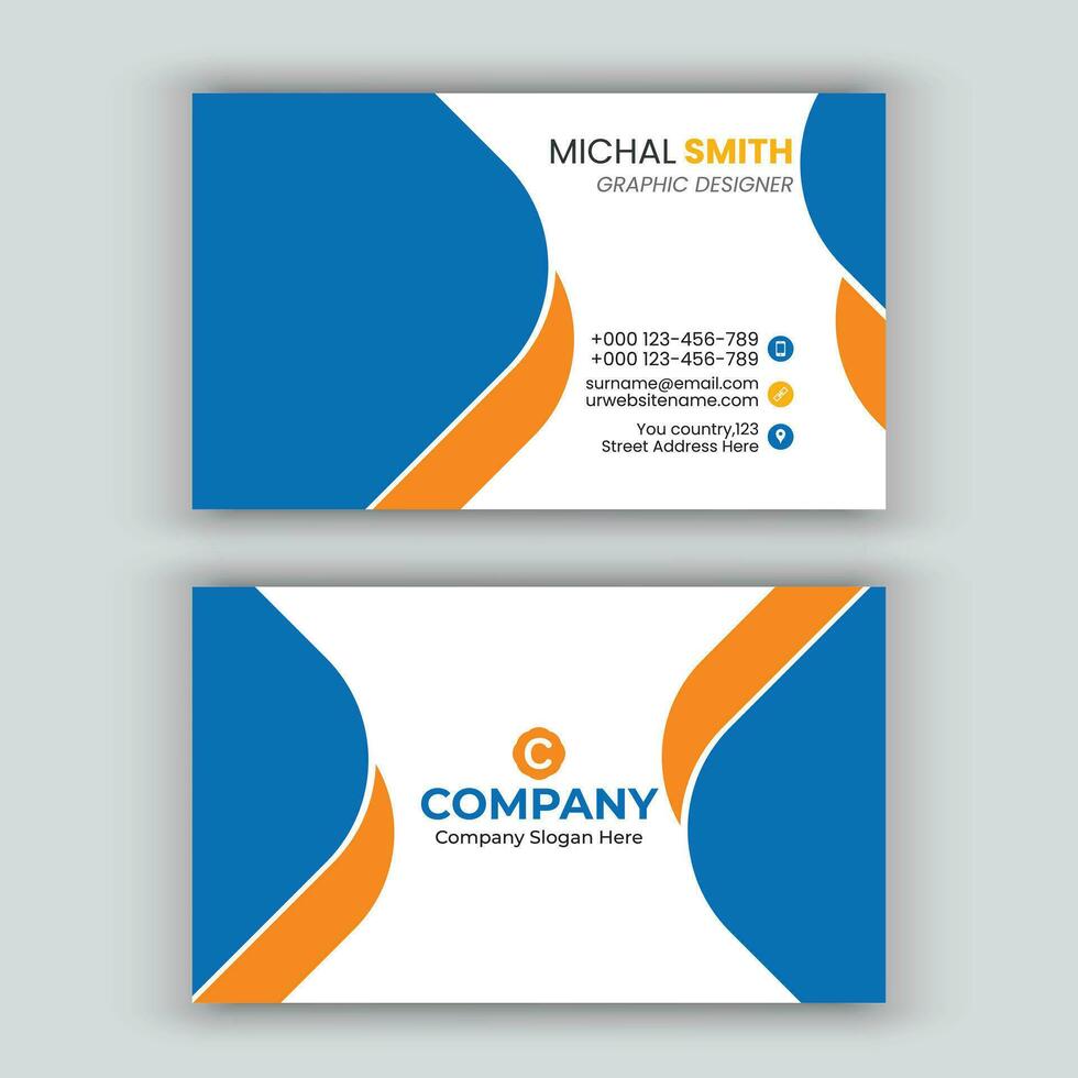 Clean professional business card template. vector