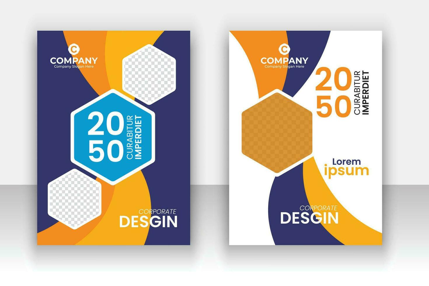 Corporate business book cover design template set. vector