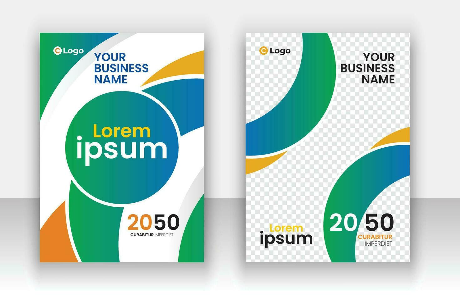 Corporate business book cover design template set. vector