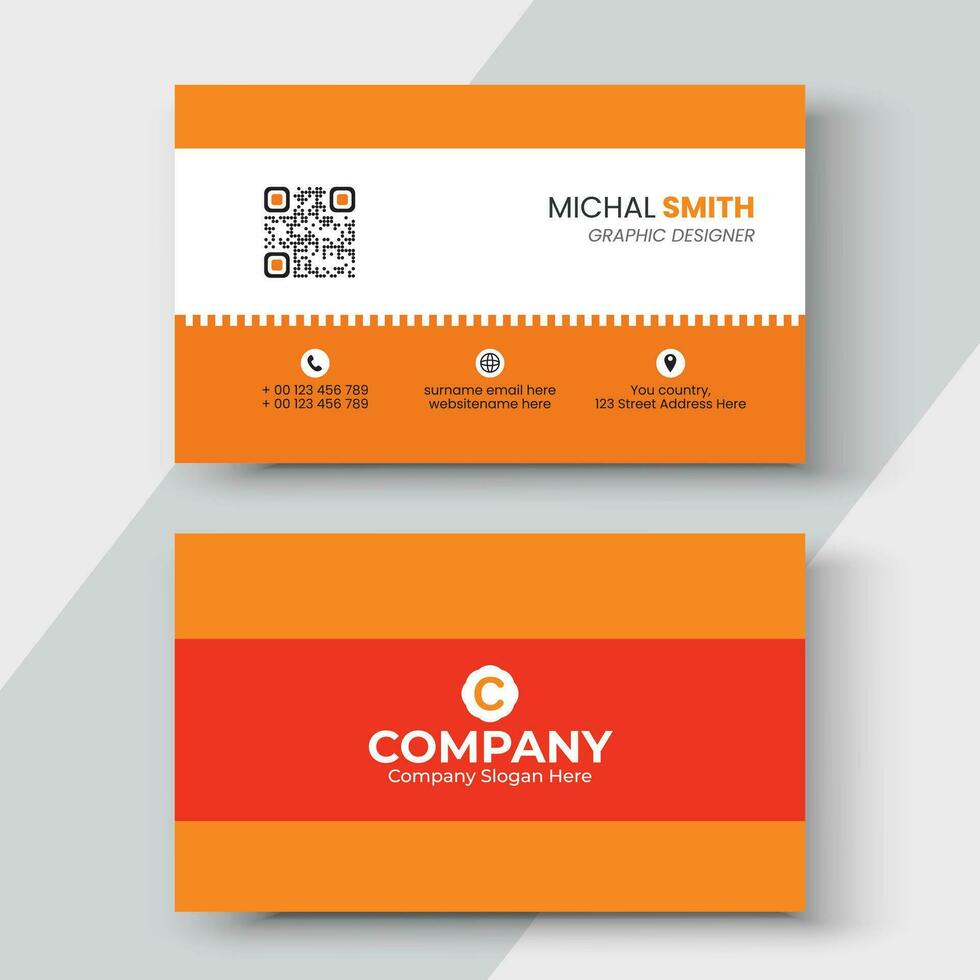 Professional business card template design. vector