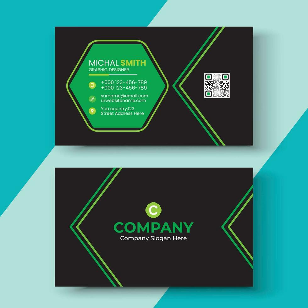 Modern business card design in professional style. vector