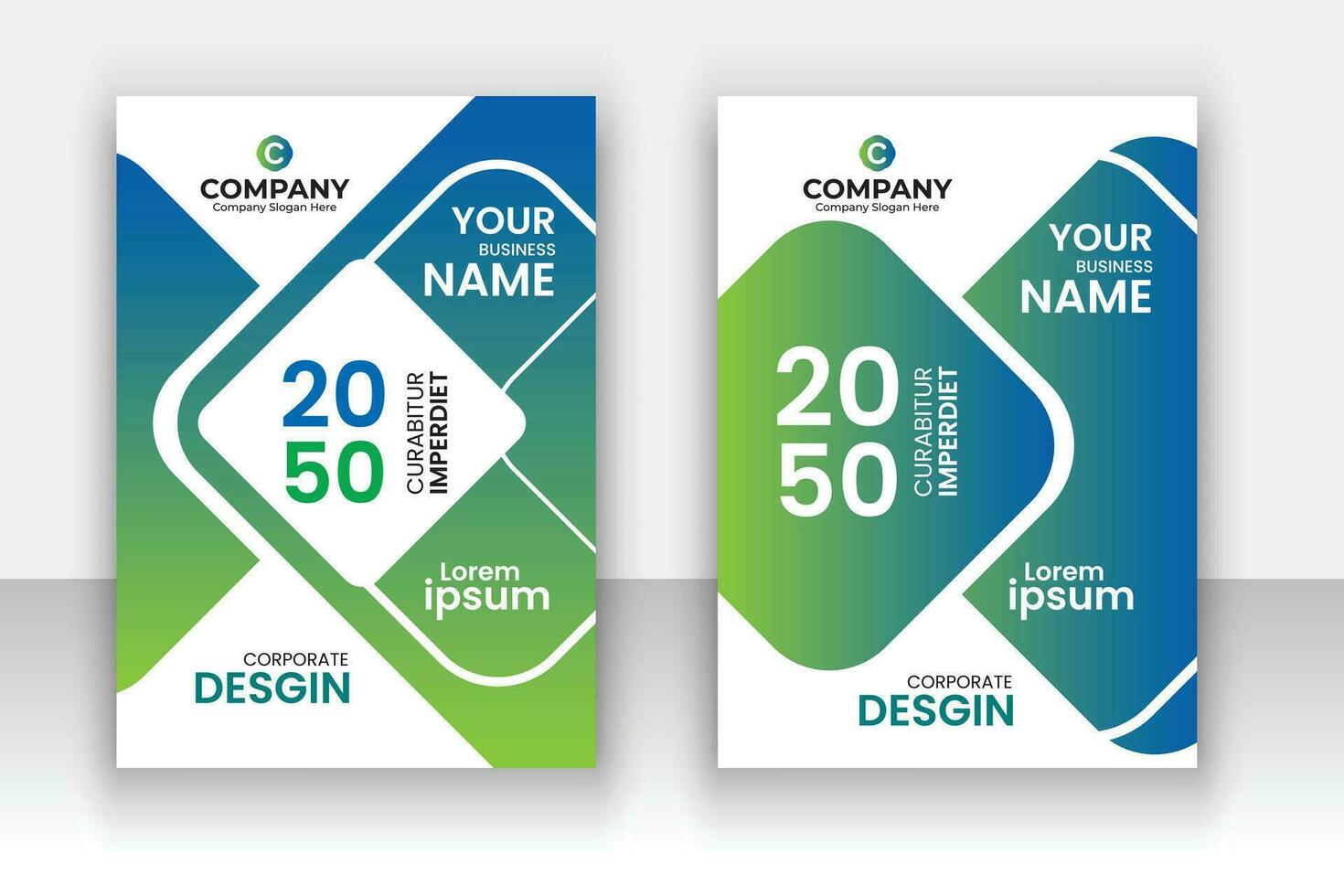 Corporate business book cover design template set. vector