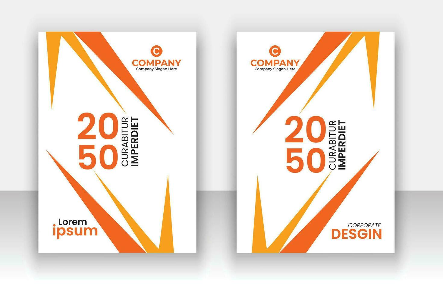 Corporate modern annual report book cover template set. vector