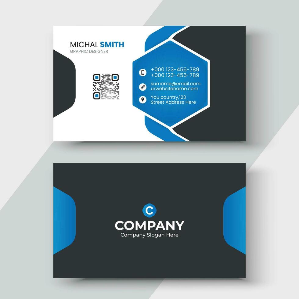 Minimal Corporate Business Card Design Template. vector
