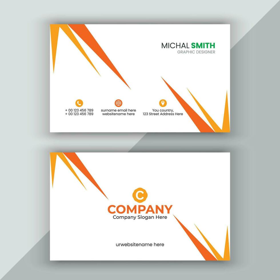 Professional business card template design. vector