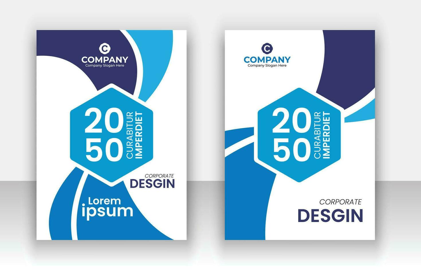 Corporate business book cover design template set. vector
