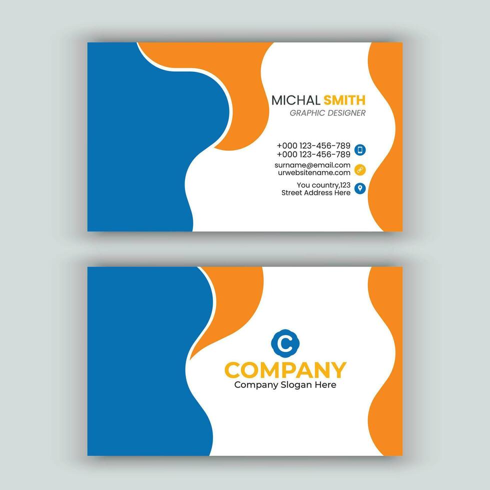 Minimal Corporate Business Card Design Template. vector