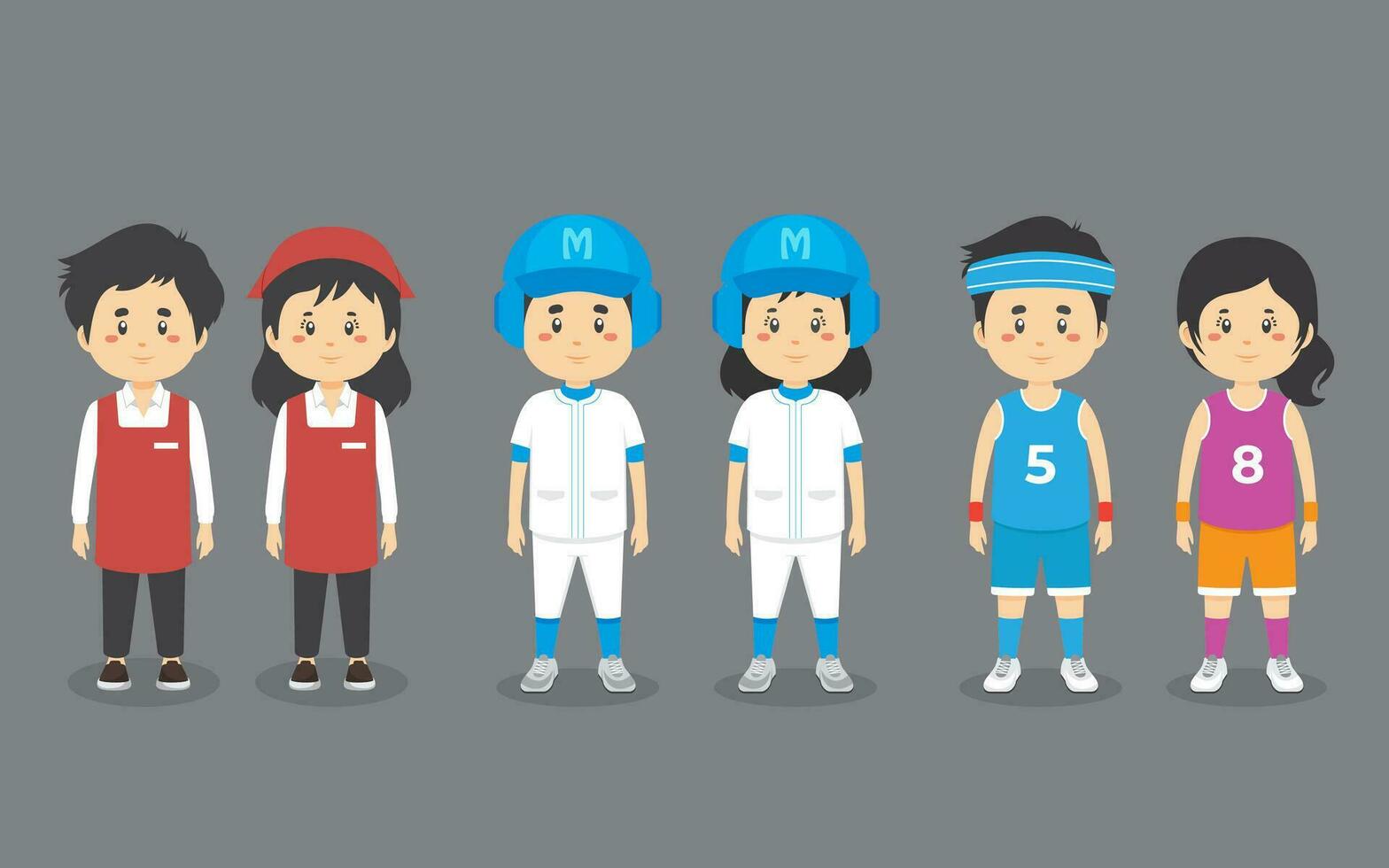 A Set Couple Character with Different Profession vector