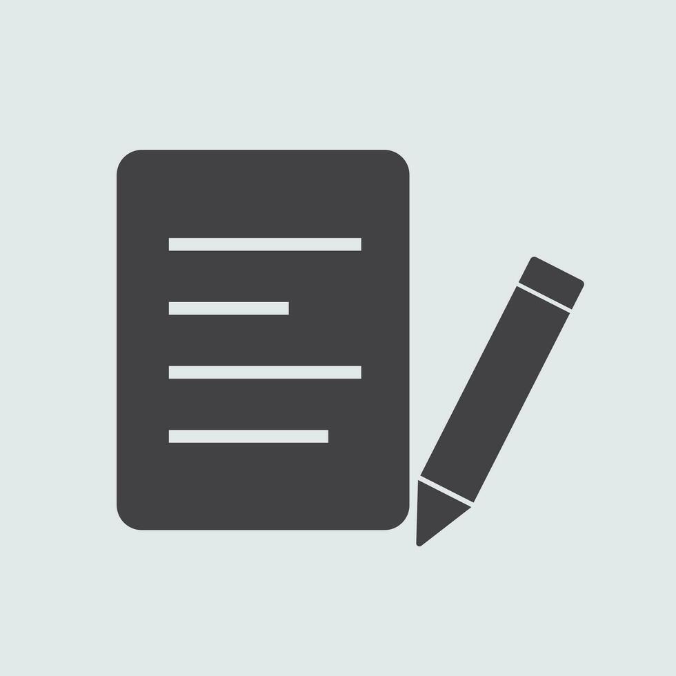 Note and pen illustration icon vector