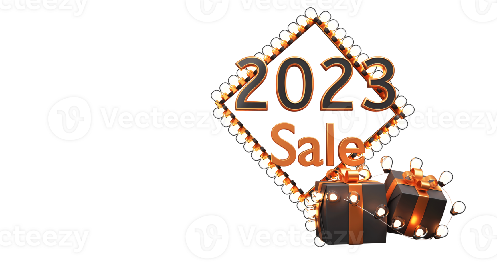3D Render of text 2023 for the New Year Celebration. png