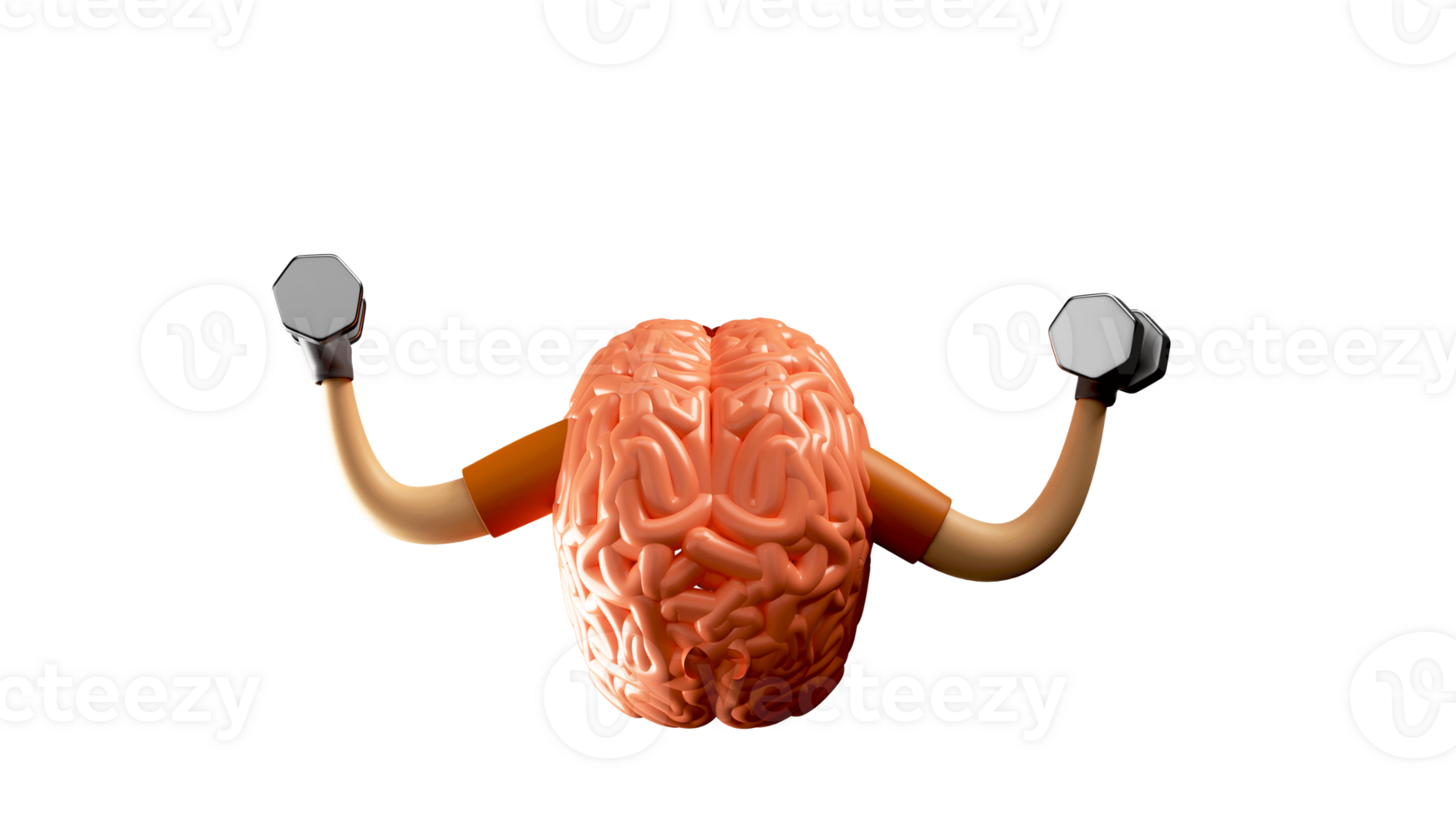 Fit Brain with Dumbbell, Mental Health Concept. png