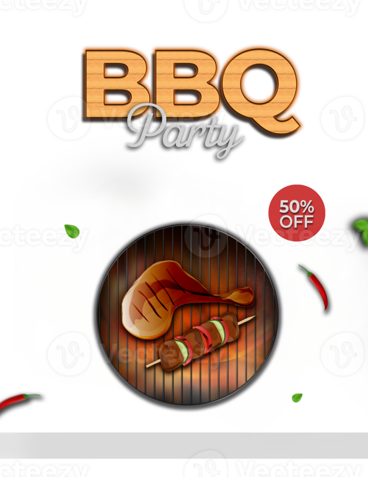 Barbecue Template or Menu design png