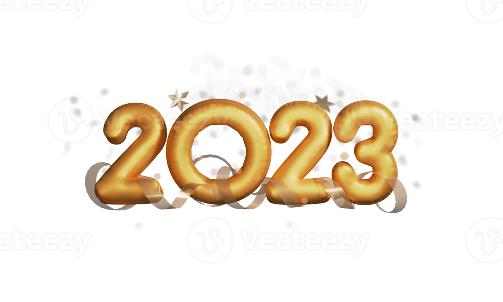 3D Render of text 2023 for the New Year Celebration. png