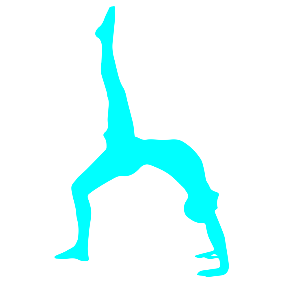 Blue Color Yoga Pose Silhouette Design png