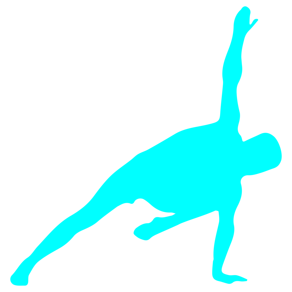 Blue Color Yoga Pose Silhouette Design png