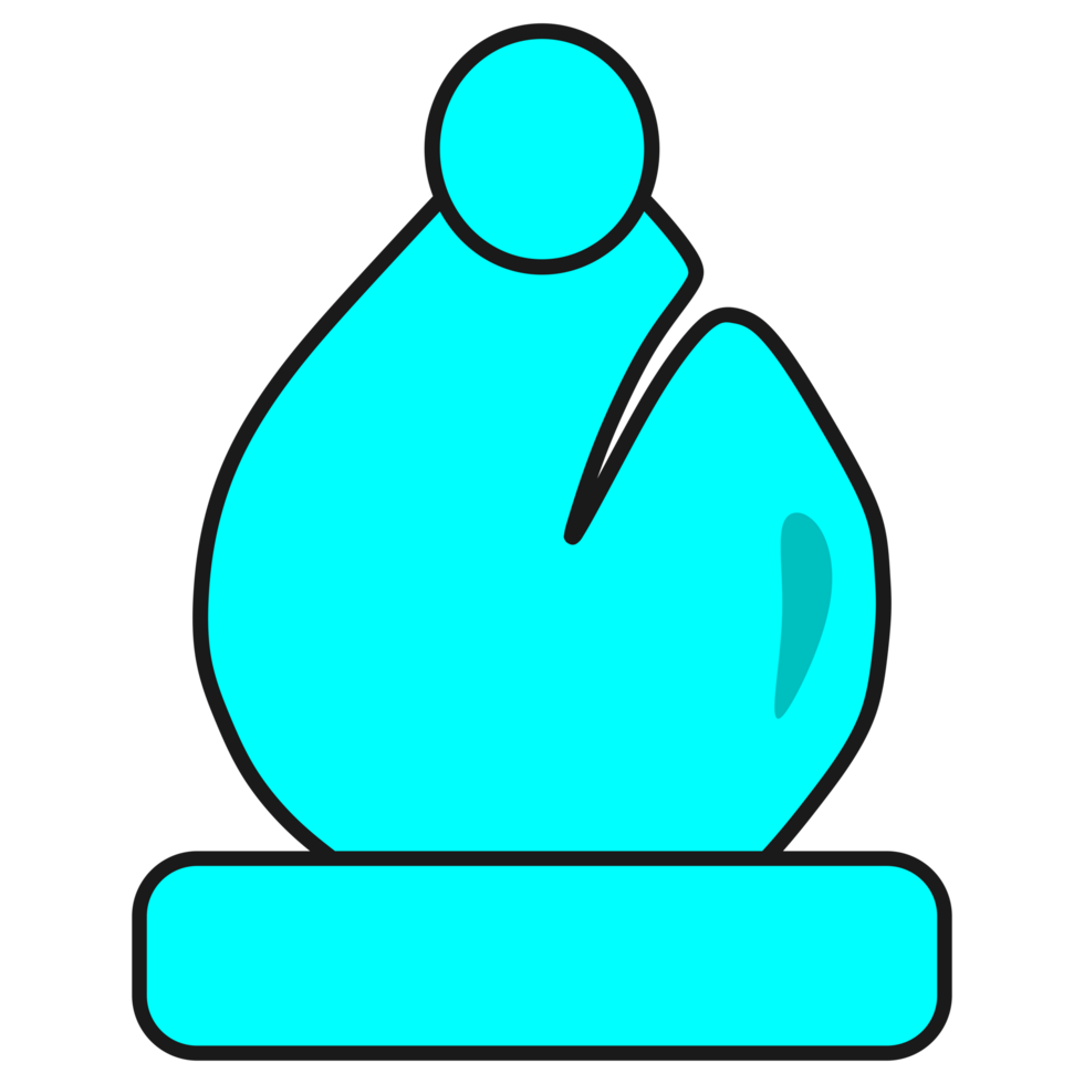 Blue Color Bishop Chess Piece Design png