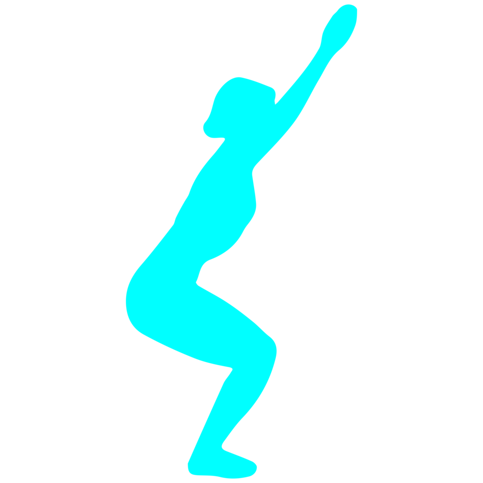 Blue Color Yoga Pose Silhouette Design png