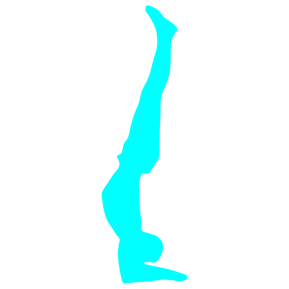 Blue Color Yoga Pose Silhouette Design png