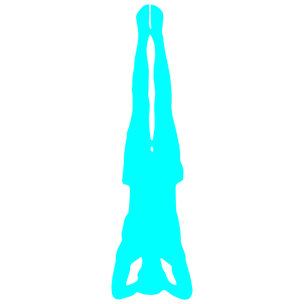 Blue Color Yoga Pose Silhouette Design png