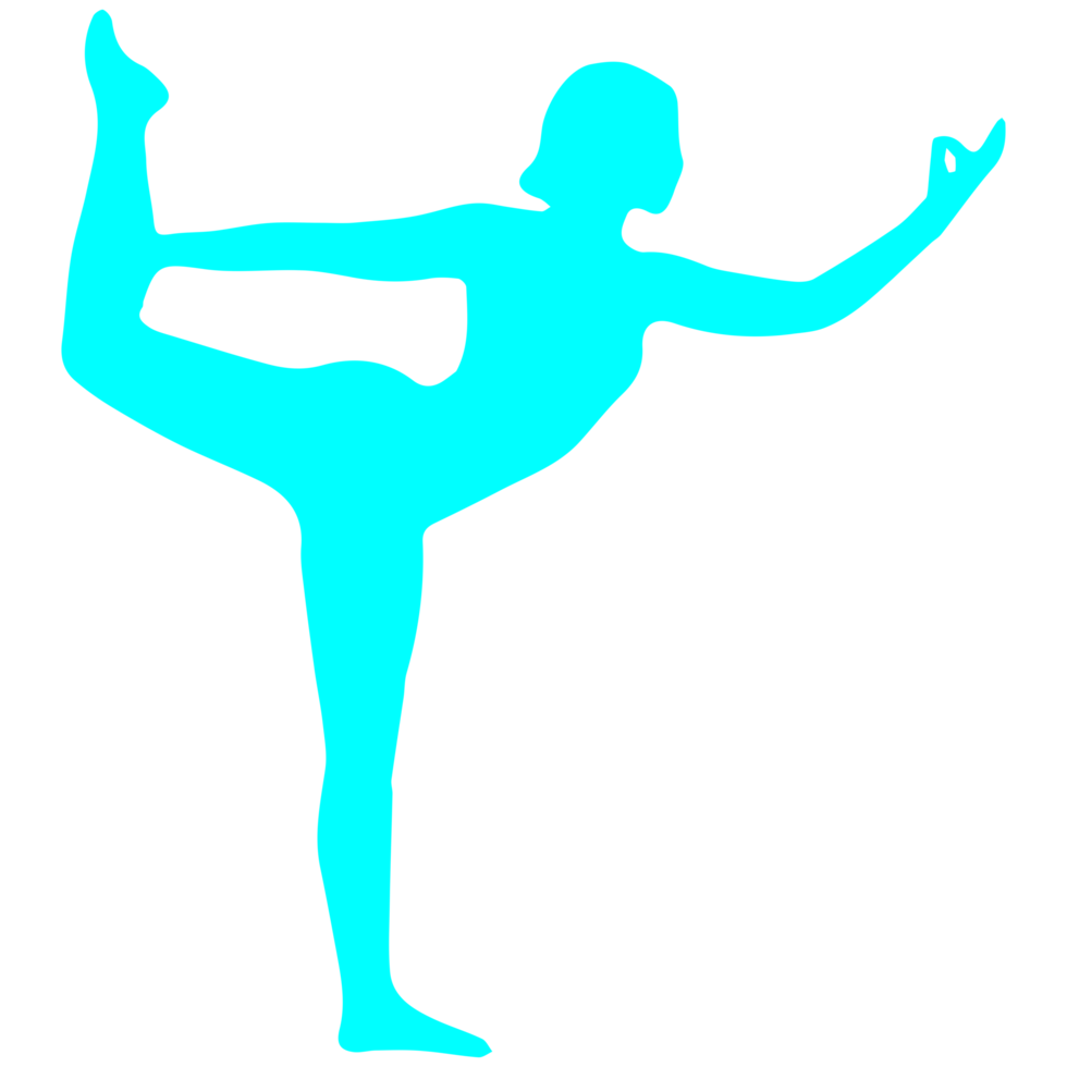 blu colore yoga posa silhouette design png