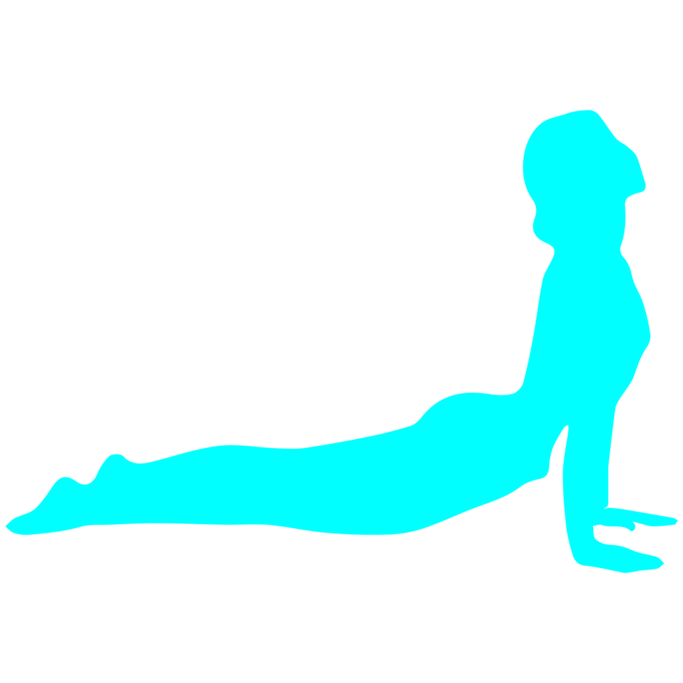 Blue Color Yoga Pose Silhouette Design png