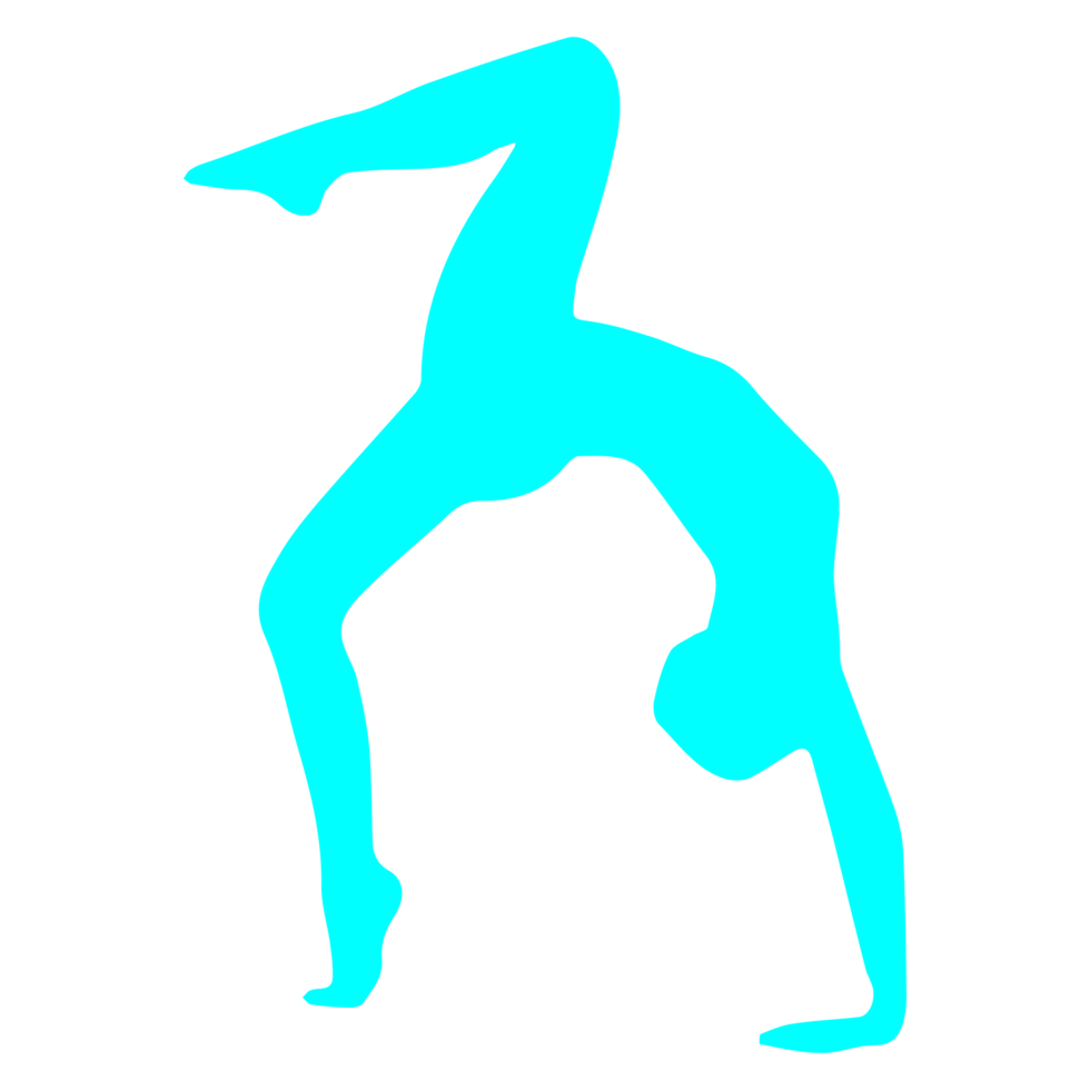 Blue Color Yoga Pose Silhouette Design png