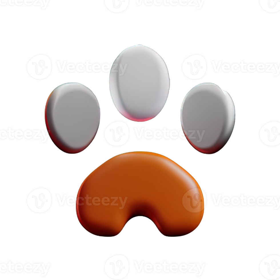 3d pet paw png