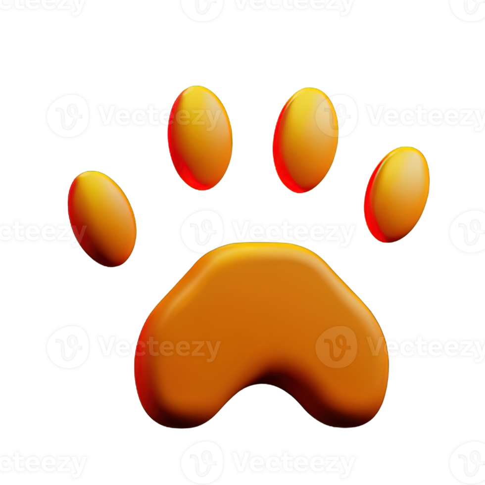 3d pet paw png