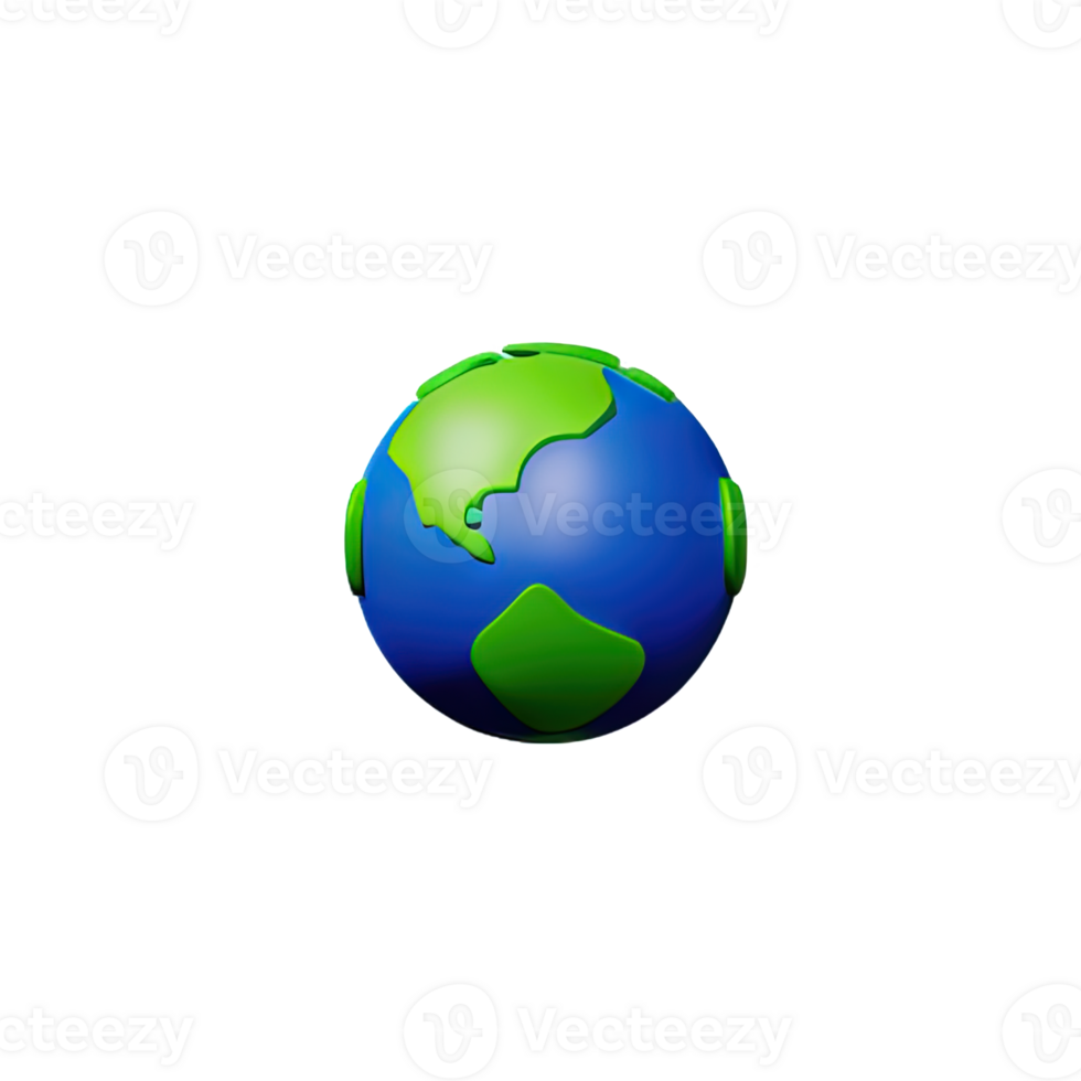 3D Cartoon planet Earth icon png