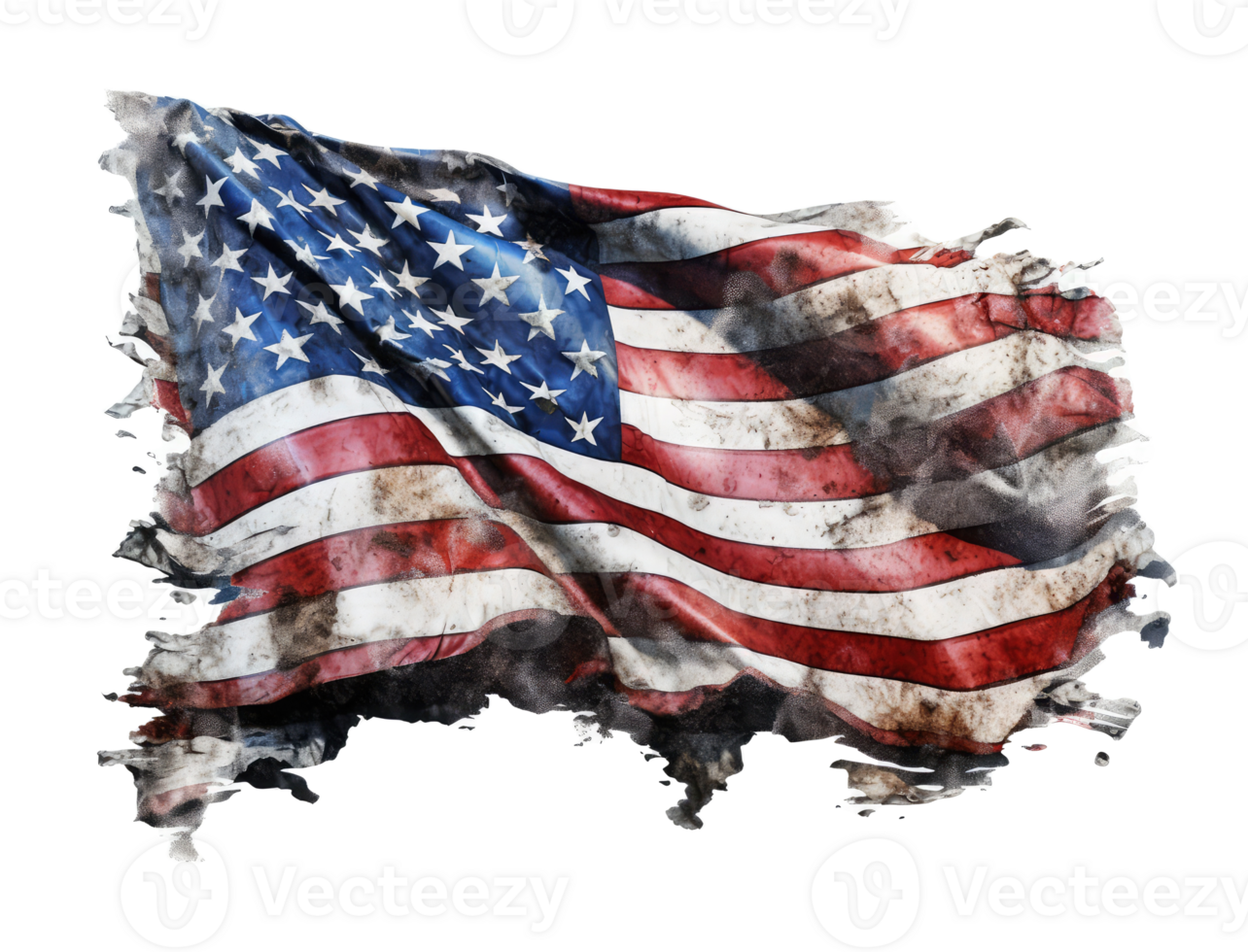 Flagge von das vereinigt Zustände von Amerika mit Grunge Textur . ai generiert png