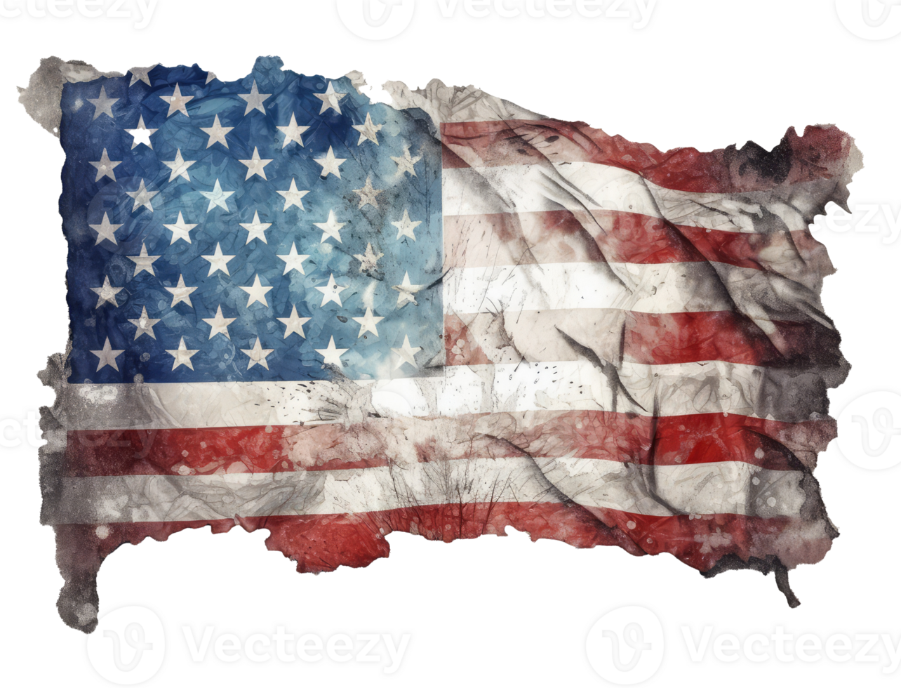 Flag of the United States of America with grunge texture . png